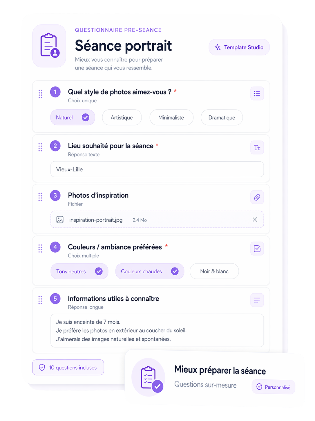 Visuel Questionnaires de pre-seance Kliqo